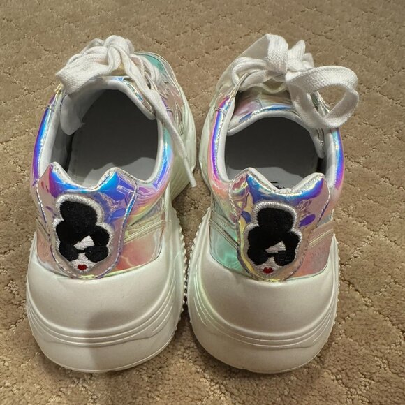 Alice + Olivia Claudine Iridescent Chunky LaceUp Designer Fashion Sneaker size 6 - Picture 1 of 5